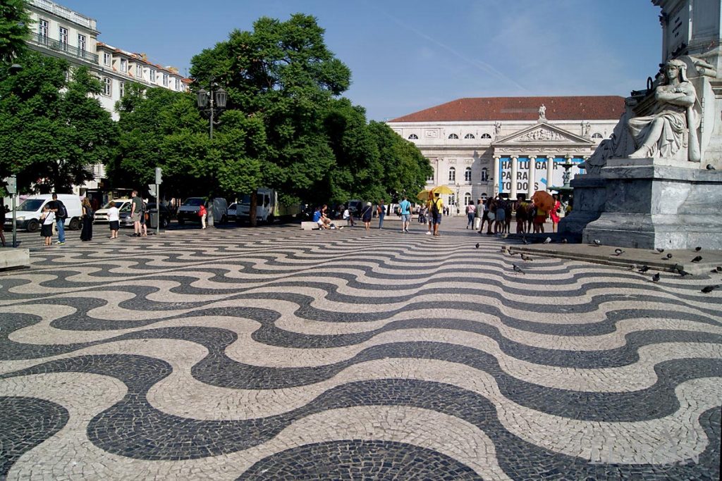 Portuguese Pavement - Mar Largo Drawing, Rossio, Lisbon, 2018