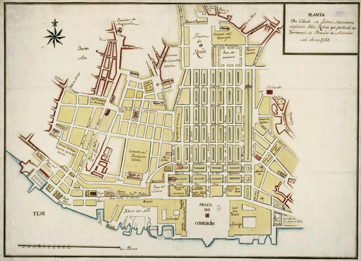 Pombaline Downtown map, around 1786