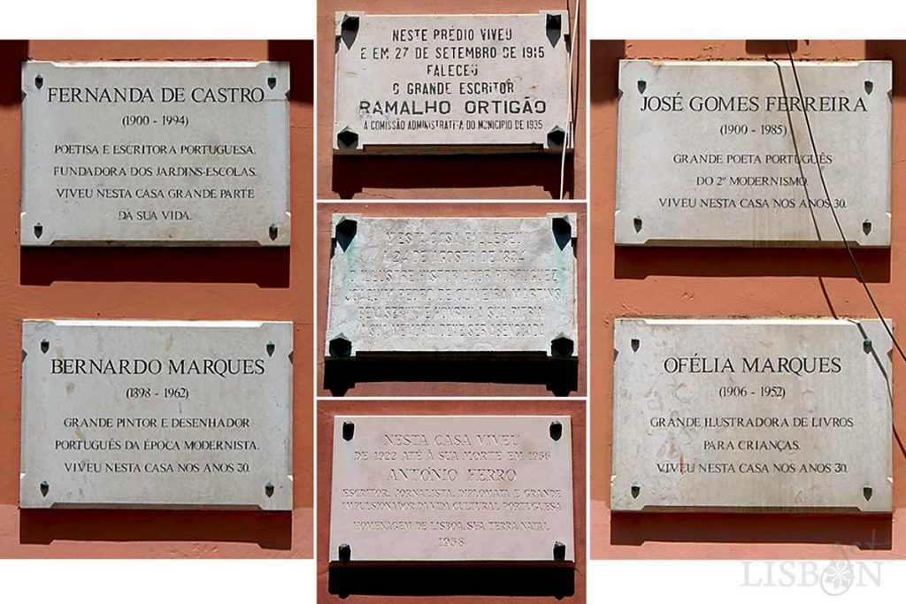 The house of the evocative plaques in Bairro Alto in Rua João Pereira da Rosa, no.6