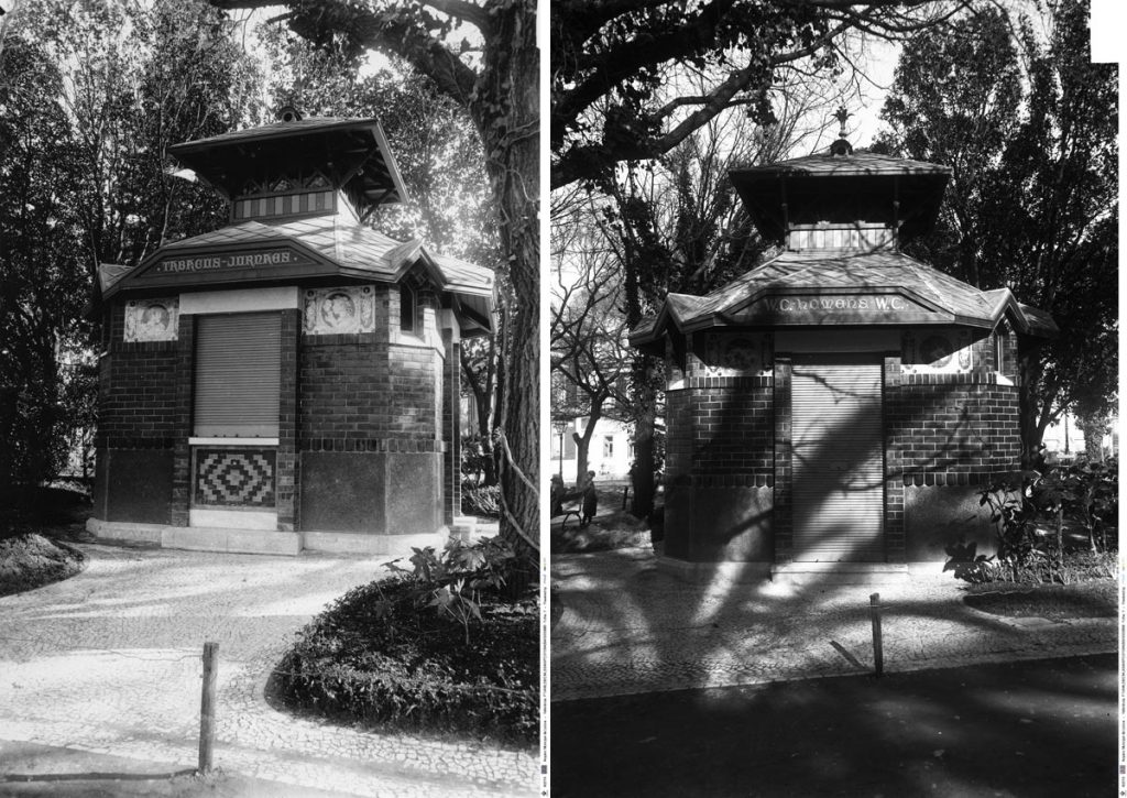 A lost exemplar of WC kiosk of the Príncipe Real Garden