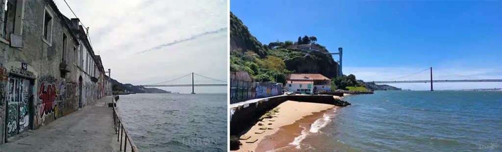Cais do Ginjal before and after the demolitions
