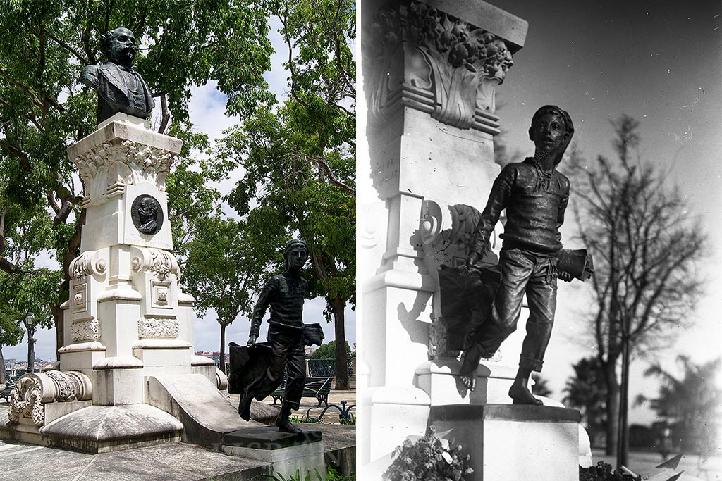 Monument of Eduardo Coelho (1835-1889) in São Pedro de Alcântara Garden. It pays homage to the journalist and founder of the newspaper Diário de Notícias in 1964.