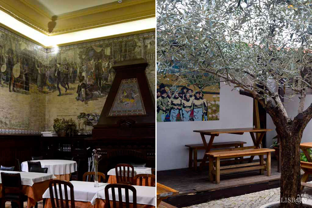 Restaurante onde os coloridos azulejos de Jorge Colaço preenchem totalmente as paredes, reproduzindo cenas do mundo rural do Minho. E Pátio Manuel da Fonseca onde podemos observar dois murais de homenagem a Michell Giacometti 