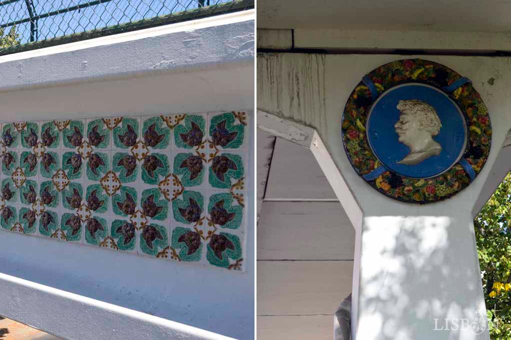 Nas Passagens Pedonais do Campo Grande encontram-se azulejos relevados com o padrão dos gatos de Bordalo Pinheiro. É ainda possível observar, num dos pilares da passagem pedonal do lado Este, um medalhão cerâmico, à Della Robbia, com o perfil do artista a branco sobre um fundo azul celeste, envolto numa coroa de flores e frutos policromados.