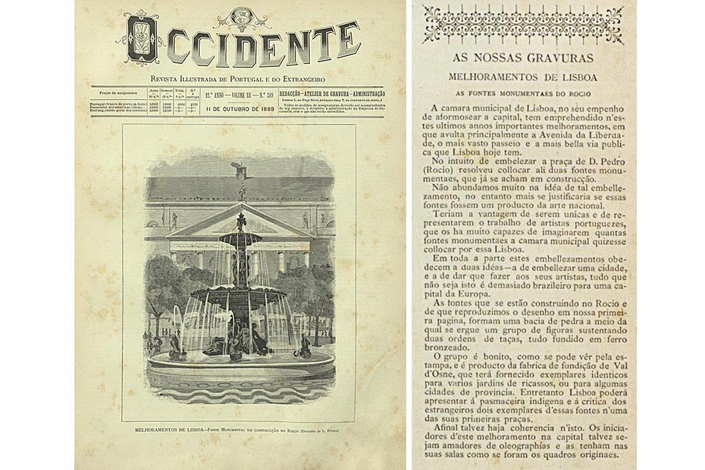 Revista Occidente nº386, de 1889, capa e artigo de opinião