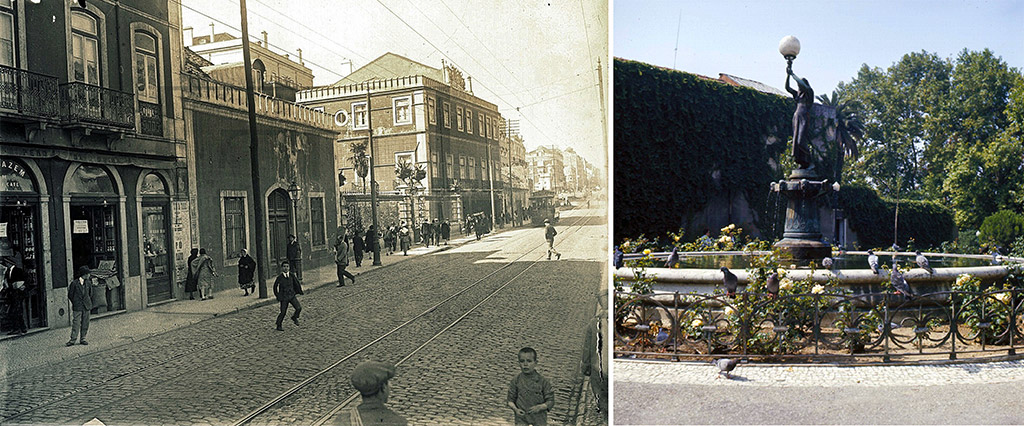 Palácio Folgosa situado na Rua da Palma, anterior a 1928; Egípcia do Jardim do Torel, 1973