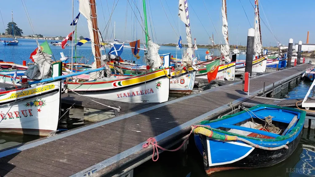 Small typical boats at the Moita pier