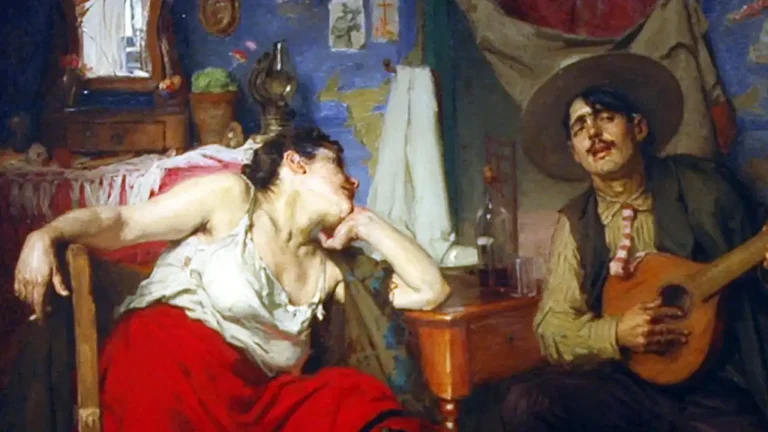 Percurso Privado Lisboa e o Fado - Pormenor da pintura O Fado de José Malhoa (1855-1933)