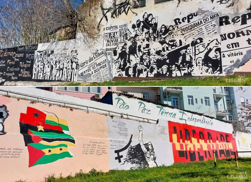 25 April in the Urban Art of Lisbon, mural by António Alves