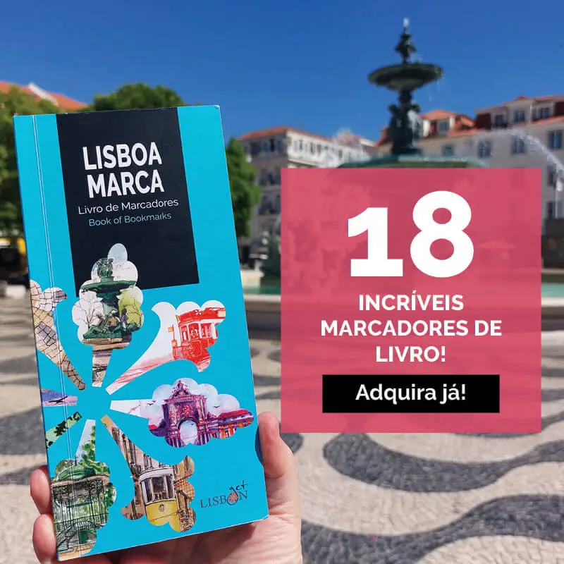 Livro de marcadores LISBOA MARCA, um roteiro de Lisboa através de 18 marcadores destacáveis, com belíssimas ilustrações de 5 urban sketchers.